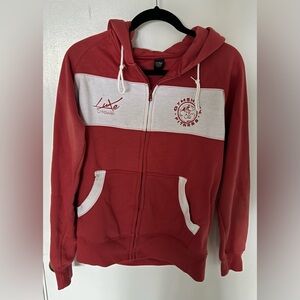 Gymshark Original Luxe Zip Hoodie Red/White Size Small Rare